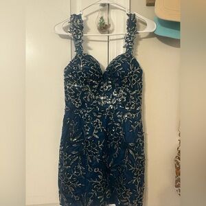 Amazon Blue and Silver Sequin Dress